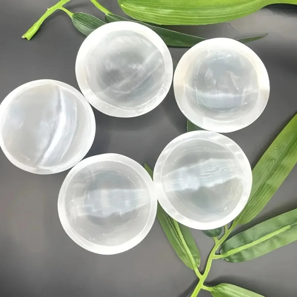 Selenite Crystal Bowl, Jewellery Storage Crystal Decoration Gift, Home & Office Decor, Great Choice for Christmas Gift Giving