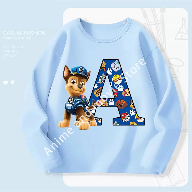 Paws Patrols Chases Child Long Sleeve Boys T-shirt Children Casual Clothing Cartoon Cute Printed Sweatshirt Anime New Kids Gifts
