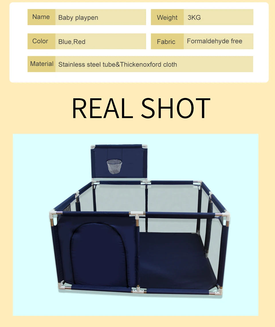 IMBABY Baby Playpen Square Baby Playground with Basketball Board Activities for Baby Large Child corral Safety Barriers Fence