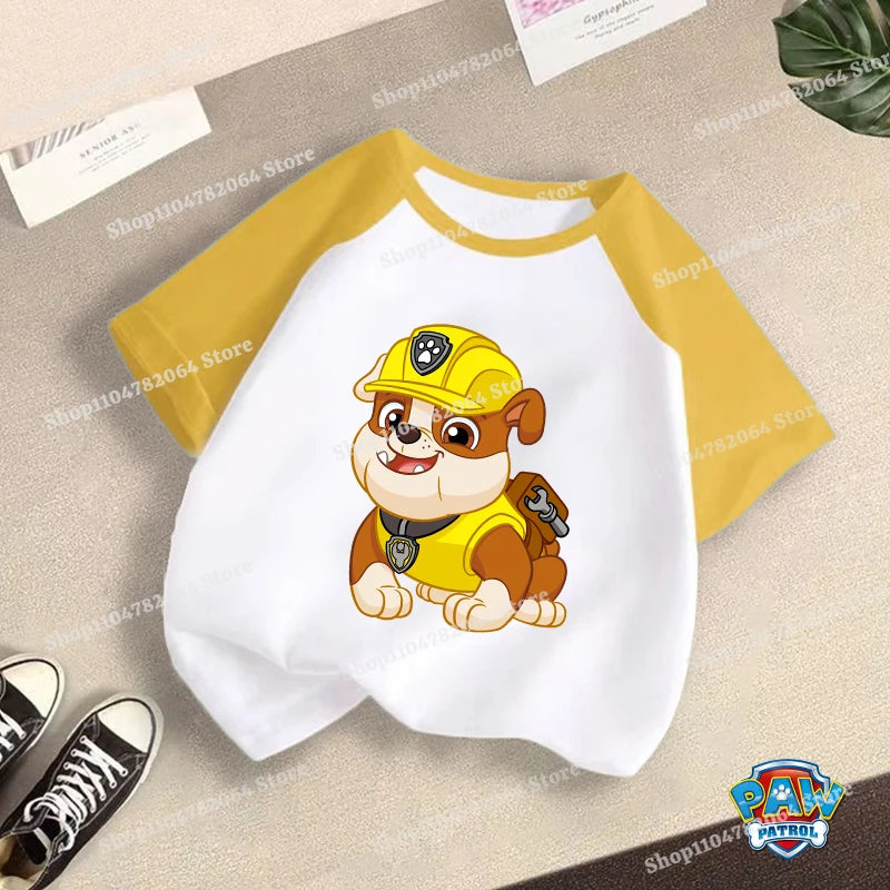 PAW Patrol T-shirt Children Clothing Chase Skye Cartoon Anime Short Sleeve Boy Girl Kawaii Fashion Tee Cute Kid Home Clothes Top