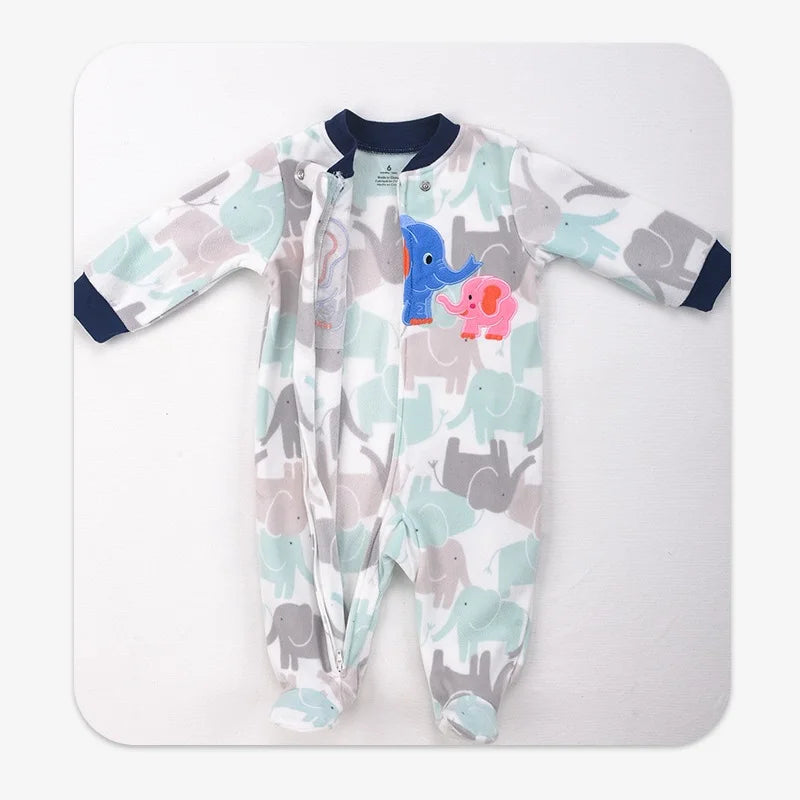 Newborn Baby Boy Girl Overalls Spring Autumn Polar Fleece Infant Baby Boy Romper Cute Animal Toddler Girl Pajamas