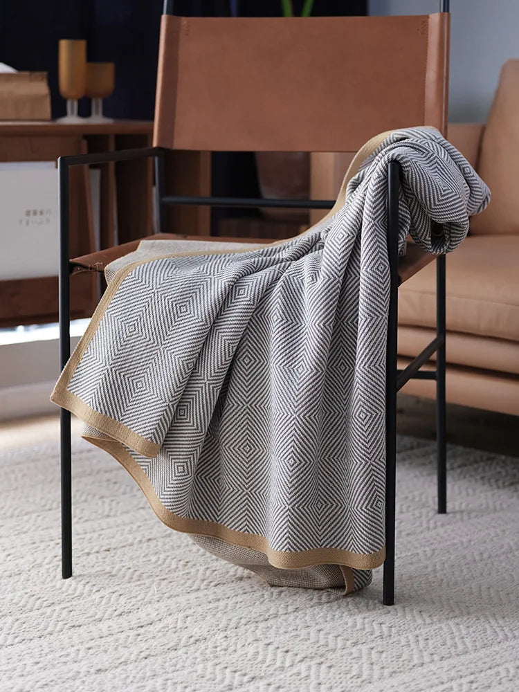 Nordic Ins Style Knitted Blanket Casual Sofa Cover Blanket Plane Office Nap Camping Leisure Soft Shawl Blanket Small Bed Cover