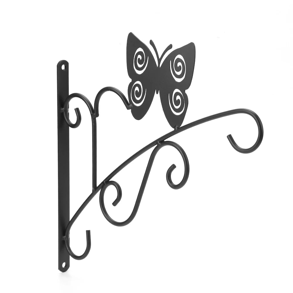 11.8inch Hanging Plant Bracket Iron Decorative Wall Hanger Hooks Black Iron Plant Hanger Bracket for Flower Baskets Wind Chimes