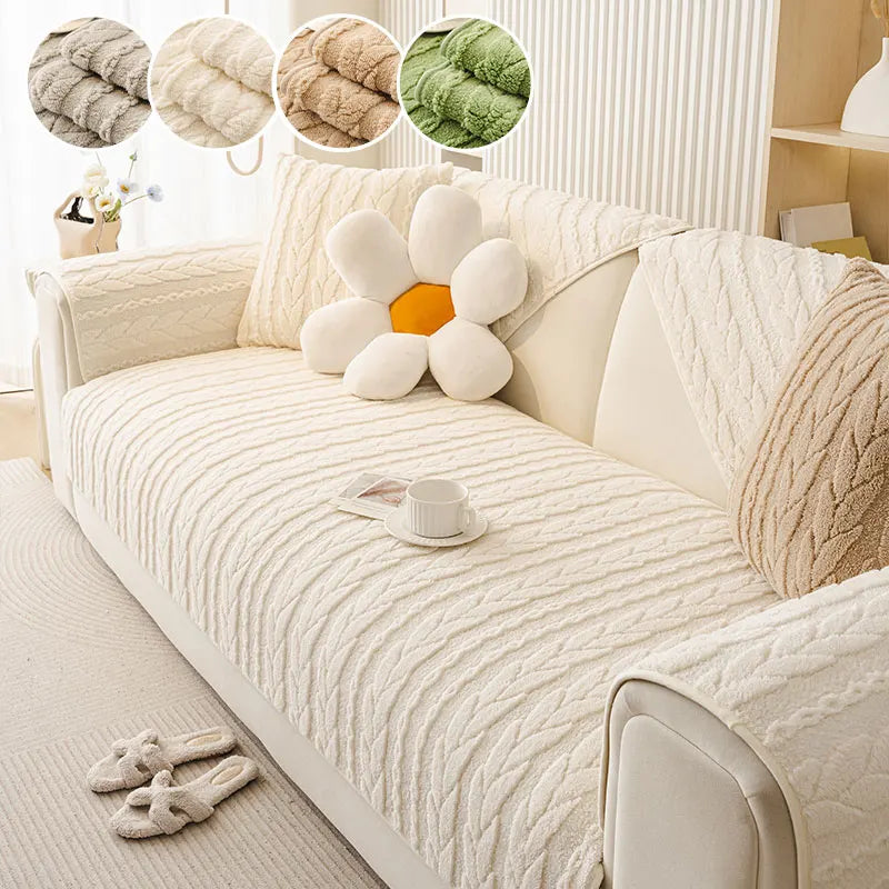 1PC-Autumn and Winter Plush Thickened 2025 New Sofa Mat Comfortable Cotton Fleece Anti slip Sofa Mat