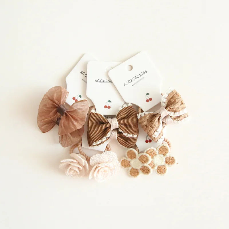 Elastic Hair Bow for Children, Children's Headwear, Hair Accessories for Girls, Cute Hair ties, Lovely Hair Rope, 10Pcs per Lot