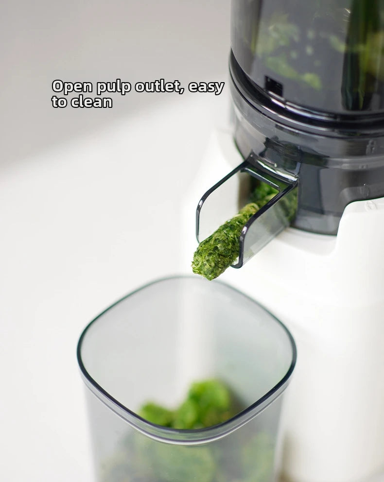 Large-Caliber Juicer Household Automatic Juicer Low-Speed Slag Juice Separation Food Grade 304 Stainless Steel Easy to Clean