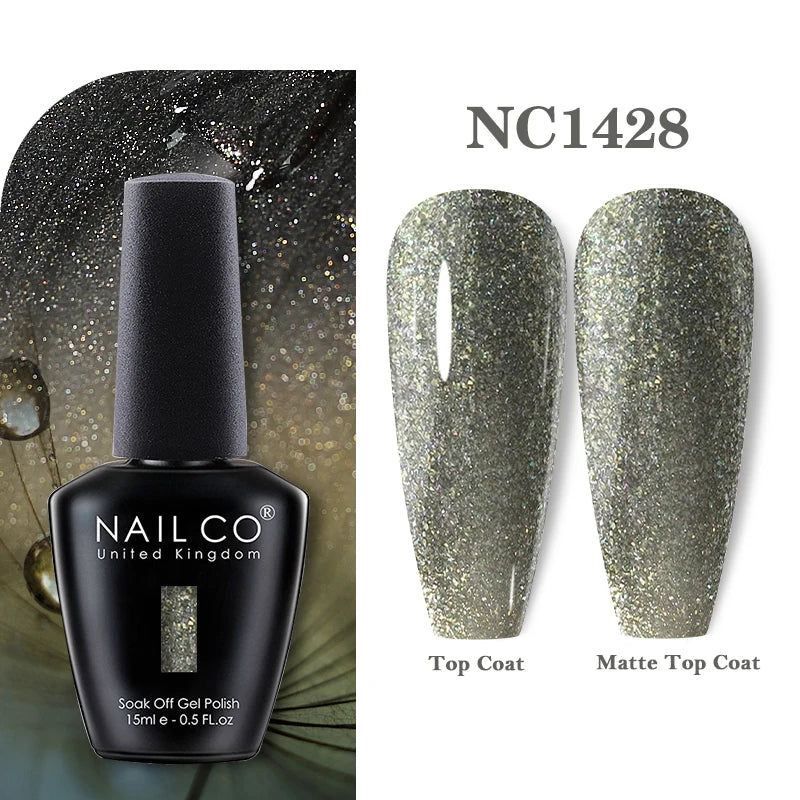NAILCO Vernis Semi Permanent UV Gel Nail Polish Black White Color Nails Art Manicure TOP BASE Varnish Hybrid Nail Professionals