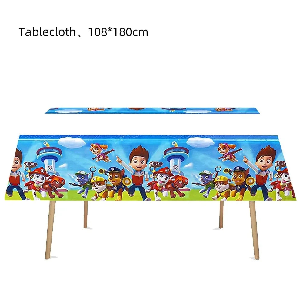 New Paw Patrol Birthday Party Decor Dogs Skye Disposable Tableware Tablecloth Plate Cup Gift Bag Kids Boy Favor Gifts Kids Toys