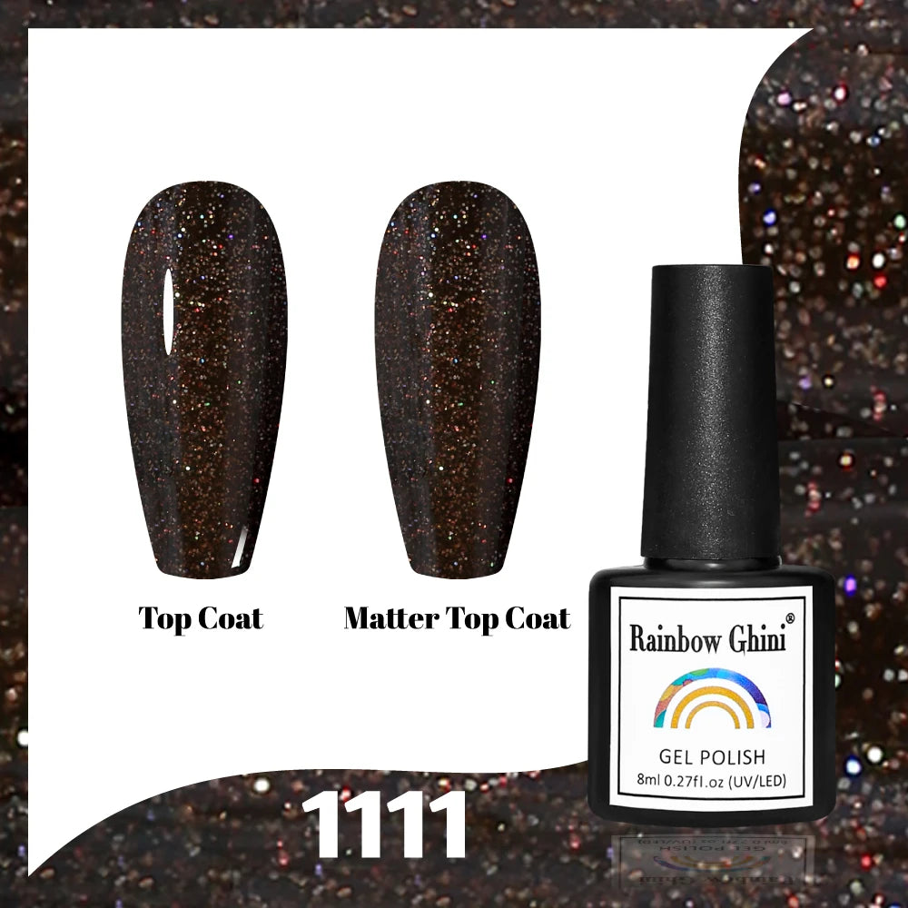 Gel Vernis à ongles semis permanents Paillettes 8Ml 150 couleurs