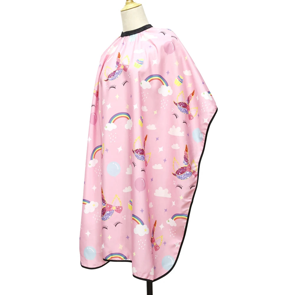 Children's Cute Cartoon Hairdressing Cape Hair Cut Styling Gown Barbershop Haircut Cape Hairdresser Cloth for Kids