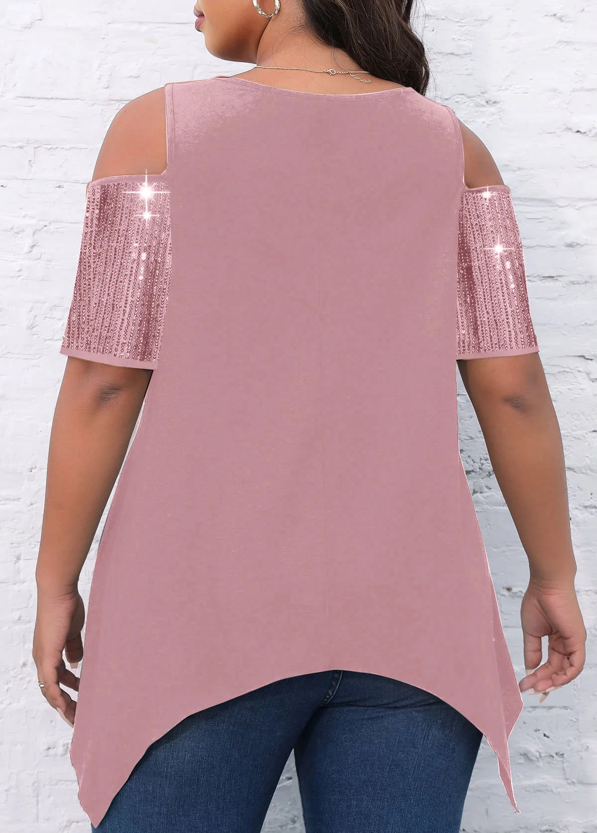 Fashion Women Sexy Shirts Vintage Summer Big Large Beads Hole Ruffles Tees Blouse Top Loose Casual Short Sleeve Tops S-6XL