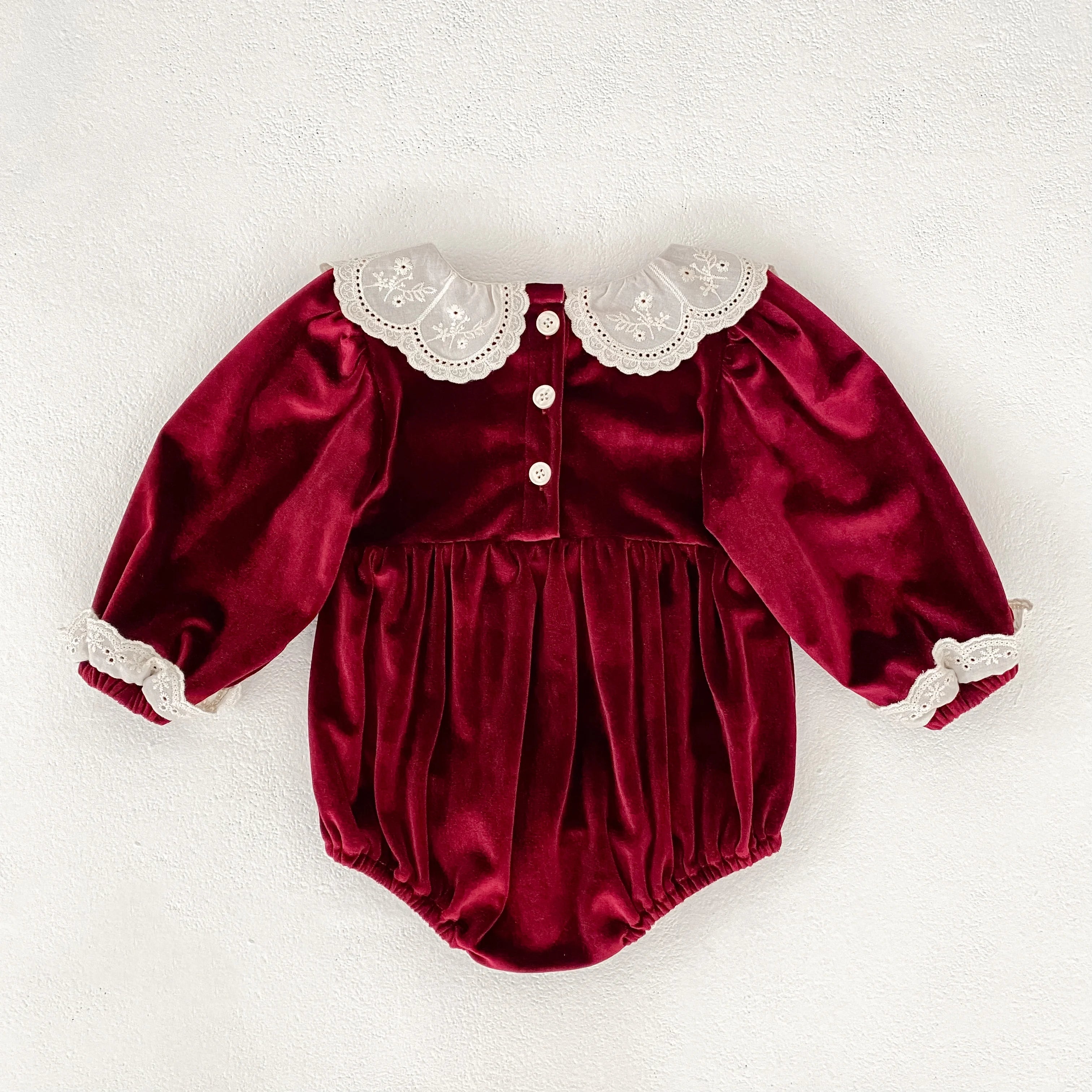 2025 Christmas 0-24M Baby Girls Jumpsuit Casual Bow Embroidered Long Sleeves Newborn Romper Christmas Party Toddler Cute Clothes
