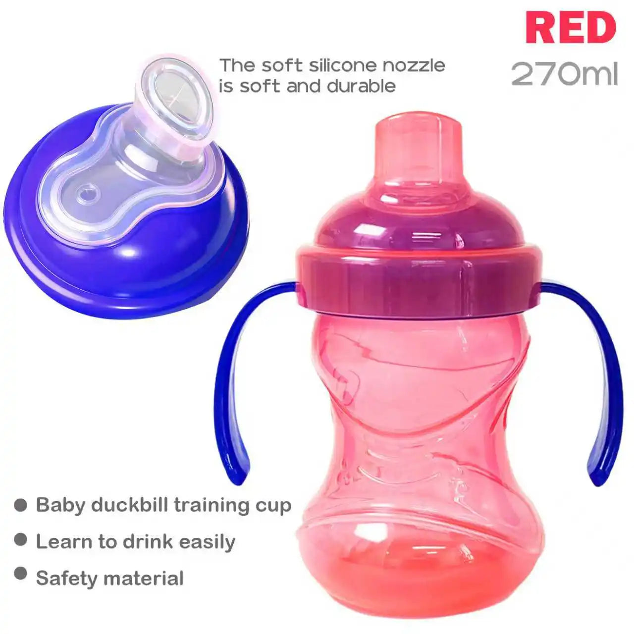 270ml children learn to drink cup anti bucking duck mouth cup baby more than one year old direct drinking milk cup