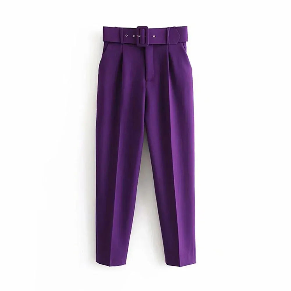 Ensemble 2 pièces pantalon taille haute et veste de bureau