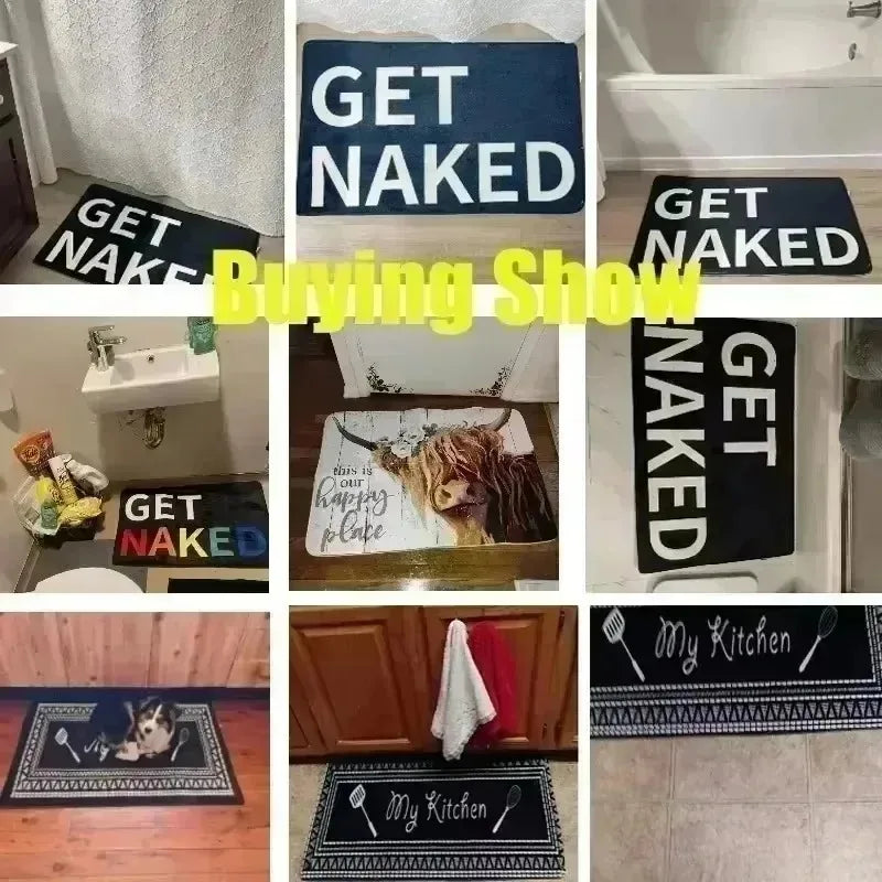 1pc Cute Door Mat Paw Printed Rectangular Door Mat with Silicone Base Sophisticated Bathroom Entry Adding A Touch of Elegance