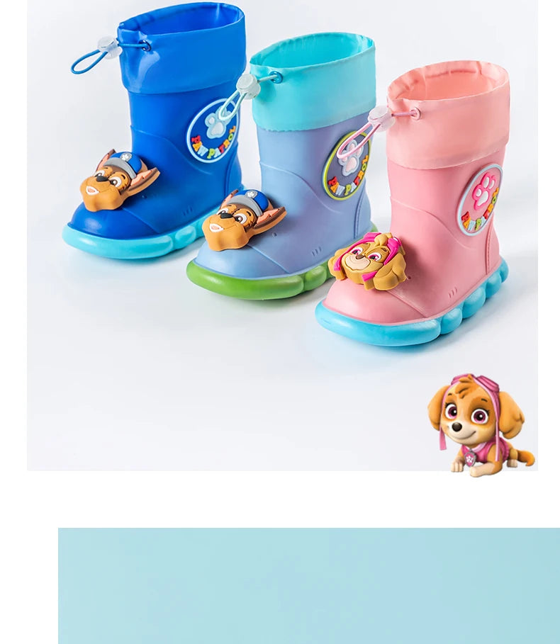 PAW PATROL Pvc Waterproof Rain Boots For Baby Boys And Girls Kid's Outdoor Comfortable Casual Shoes