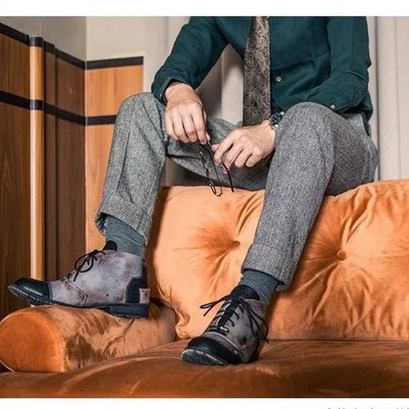 Pantalon de costume en laine style rétro