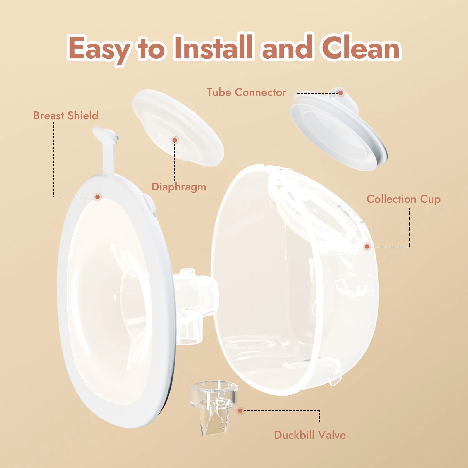 NCVI 2025 Hands Free Wearable Breast Pump,4 Modes 9 Levels,21/24/28mm, With Anti-Drip Cup Low Noise