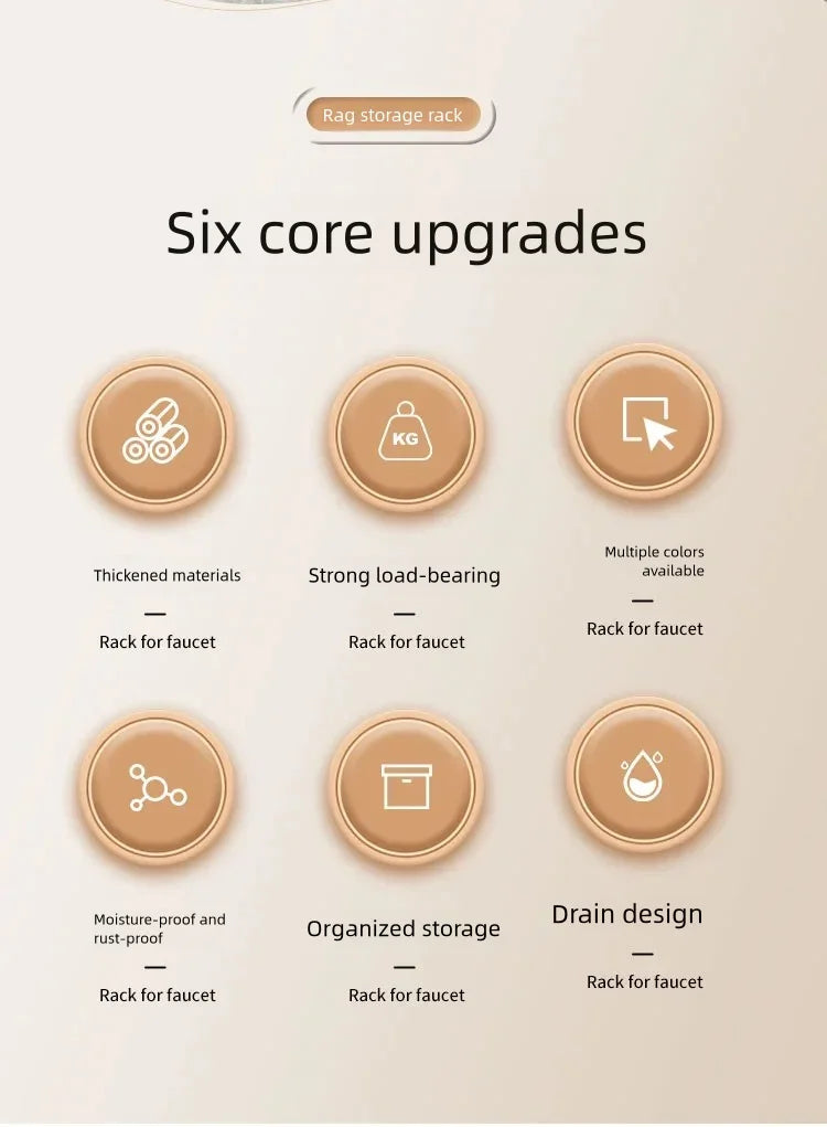 Tap Mounted Shelf for Home Kitchen Accessories Kitchen Spice Storage Shelf with Drainage Rack Installation Sink Organizer