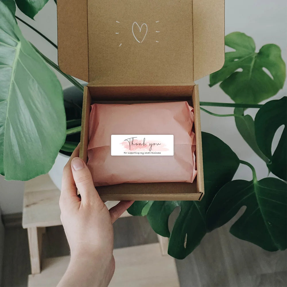 120Pcs 1inch*3inch Thank You Stickers Self-adhesive Laser Stickers Sealing Label for Small Business Bakery Shop Thank You Gifts