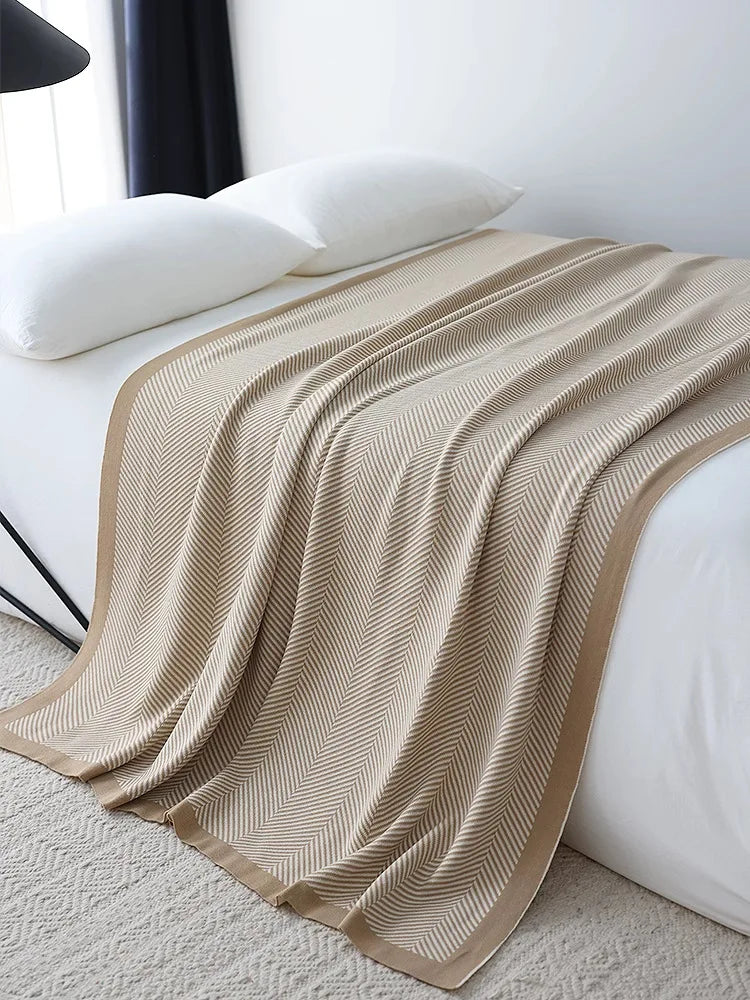 Nordic Ins Style Knitted Blanket Casual Sofa Cover Blanket Plane Office Nap Camping Leisure Soft Shawl Blanket Small Bed Cover