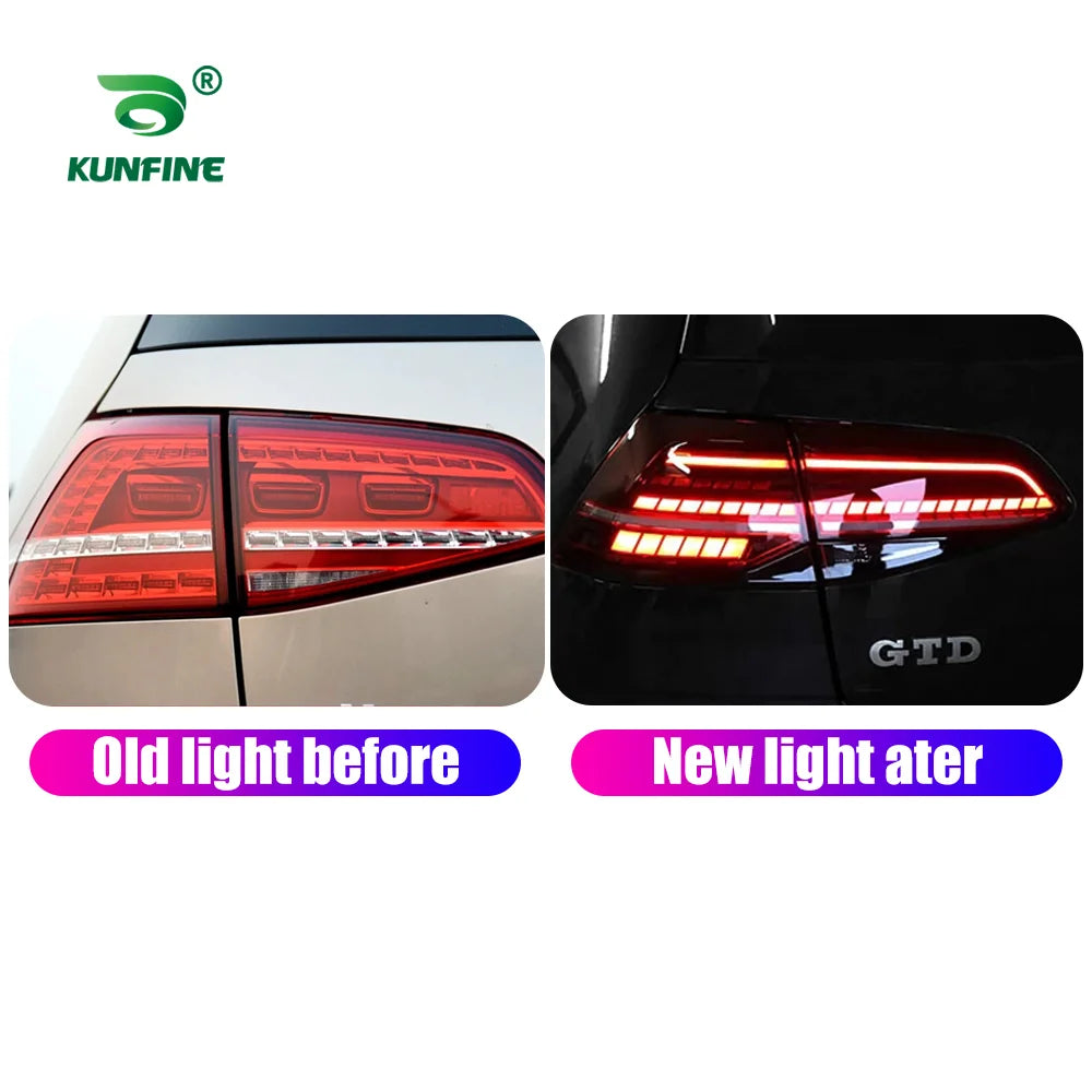 Pair Of Car Tail Light Assembly For Volkswagen VW Golf 7 mk7 Golf 7.5 mk7.5 2013 2014 - 2020 LED Brake Flowing Water Flicker