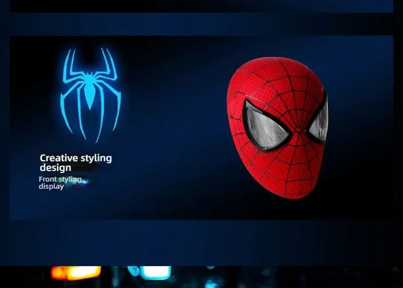 Marvel Spiderman Mask With Hard Face Shell & Magnetic Eyes Hero VenomScreen Printed Fabric 3d Webs Manual version Cos Gift