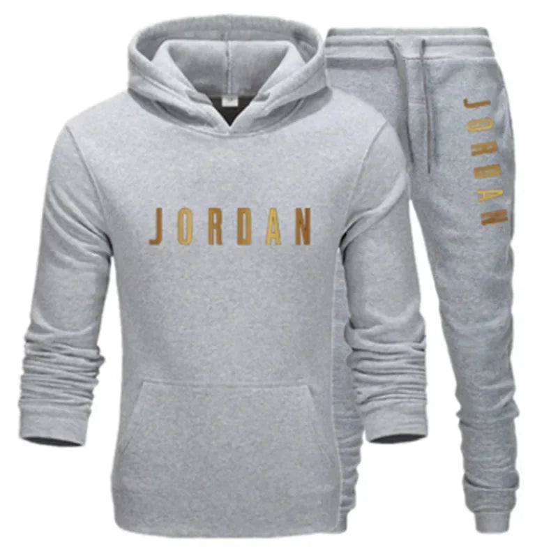 Ensemble 2 pièces de sport imprimé sweat a capuche & pantalon Jordan