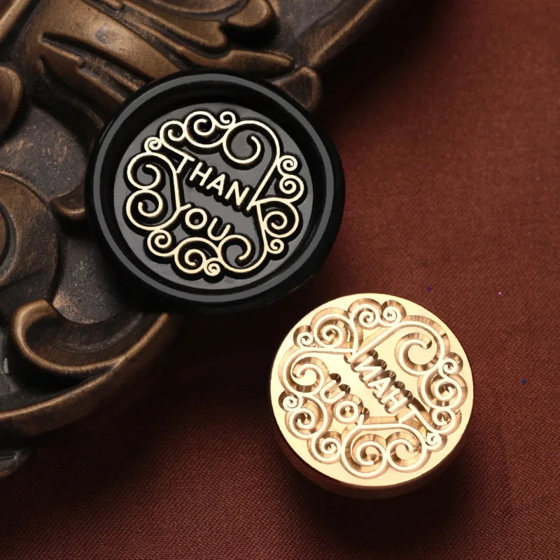 English Blessings Seal Head Wax Stamp Envelope Sealin Greeting Card Gifts Wedding Invitation,Thank You/Good Luck/Best Wishes