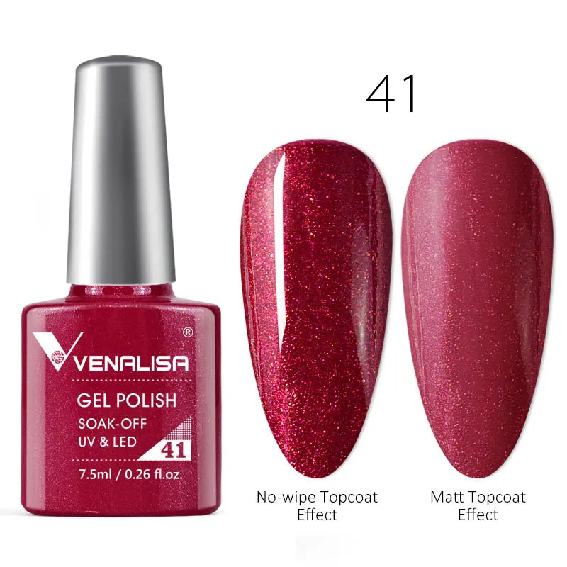 VENALISA Nail Gel Polish Full Coverage Holographic Camouflage Nail Varnish Manicure Lacquer Polish Soak Off UV LED Lacquer 7.5ML