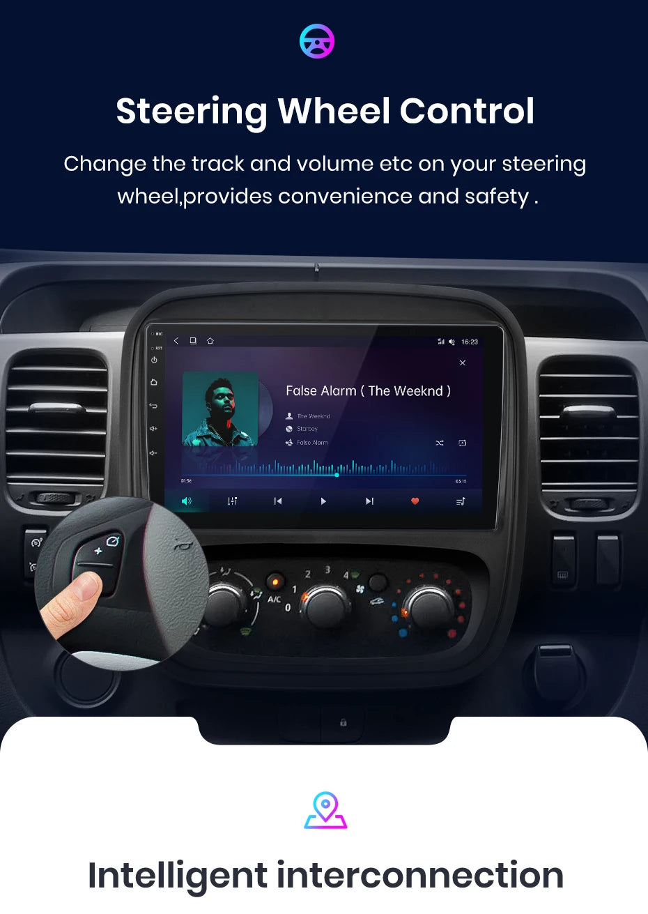 CarPlay Android Auto Autoradio pour Renault Trafic 3 2014 a 2021 et Opel Vivaro B de 2014 à 2018