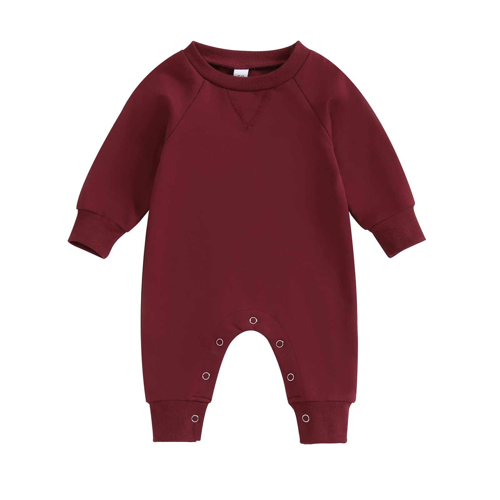 FOCUSNORM 7 Colors Newborn Baby Girls Boys Casual Romper 0-18M Solid Long Sleeve Button Jumpsuits Clothes