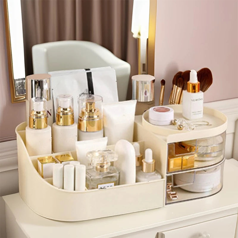 Boîte de rangement cosmétique avec tiroir