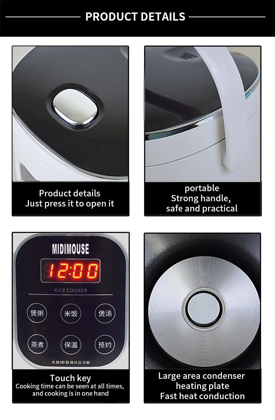 2L vehicle electric cooker 12V+24V general model of large truck car 2L car mounted Rice cooker is suitable for cars and trucks