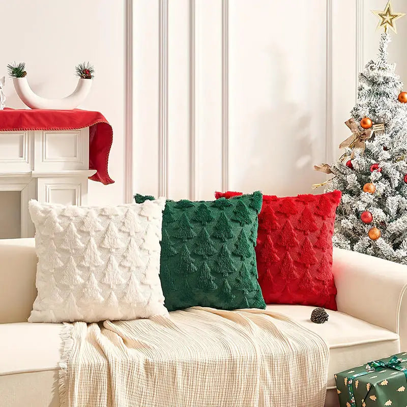 Runtow 45x45cm Christmas Tree Pattern Pillow Cases 2025 Merry Christmas Decor for Home Xmas Gifts New Year Sofa Decor Navidad