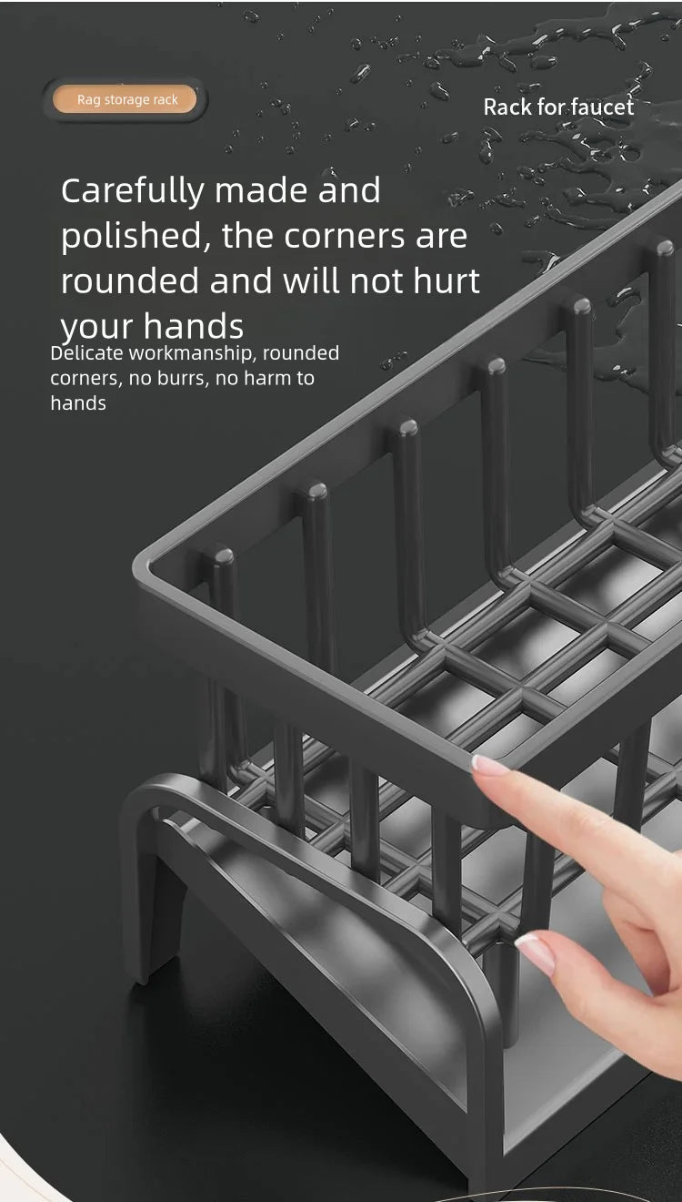 Tap Mounted Shelf for Home Kitchen Accessories Kitchen Spice Storage Shelf with Drainage Rack Installation Sink Organizer