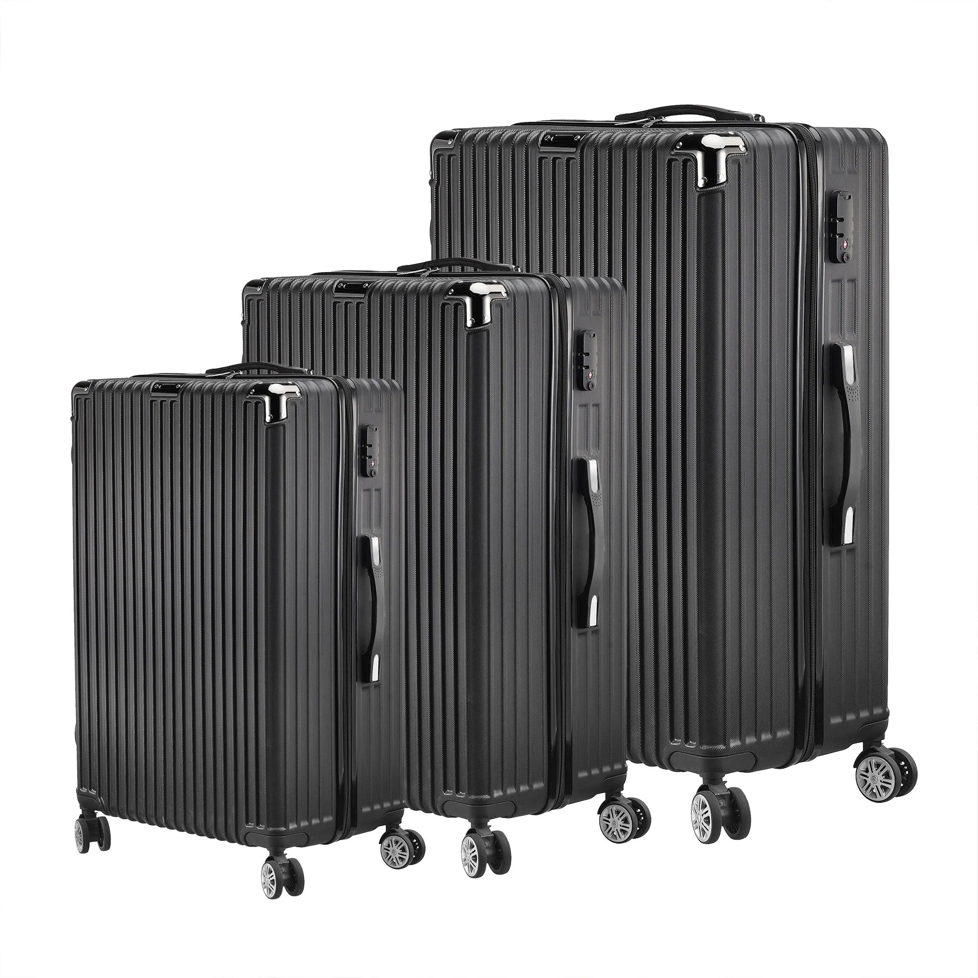 Luggage Set of 3 with Lock, 4 Rolling Spinner Wheels, ABS Lightweight Trolley Travel Suitcase for Hand Luggage Business Trip