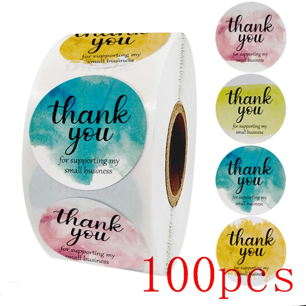 100-500pcs Thank You Sticker Holiday Decor Sticker Wedding Party Gift Sticker Birthday Gift Box Sticker Baking Labels