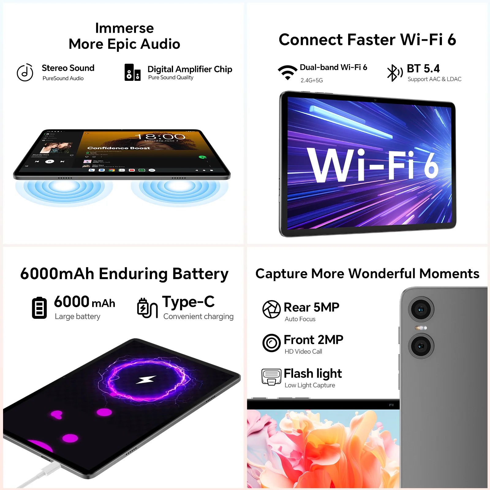 Teclast P30T Set 10.1" Tablet Android 14 T606 8-core Max 12GB RAM 128GB ROM 6000mAh Keyboard/Case/Mouse/Stylus/Headphone/Stand