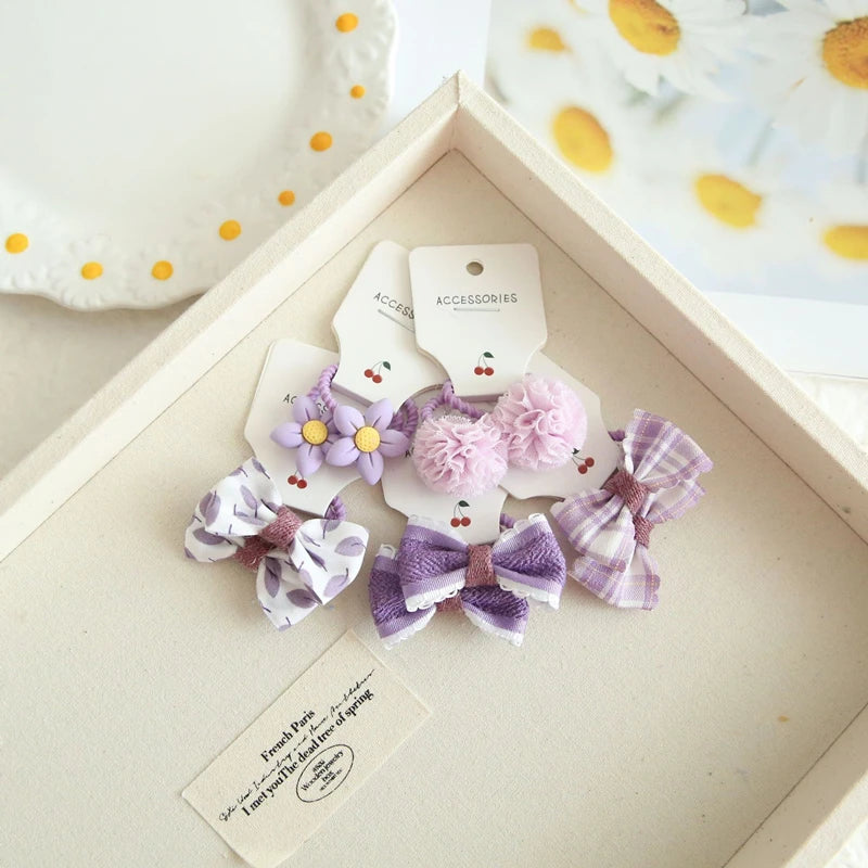 Elastic Hair Bow for Children, Children's Headwear, Hair Accessories for Girls, Cute Hair ties, Lovely Hair Rope, 10Pcs per Lot