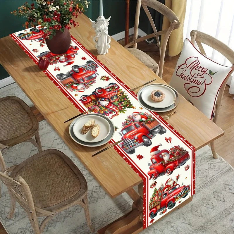 Christmas Table Runner Merry Christmas Decoration for Home Xmas Party Decor 2025 Navidad Notal Noel Ornament Happy New Year 2026