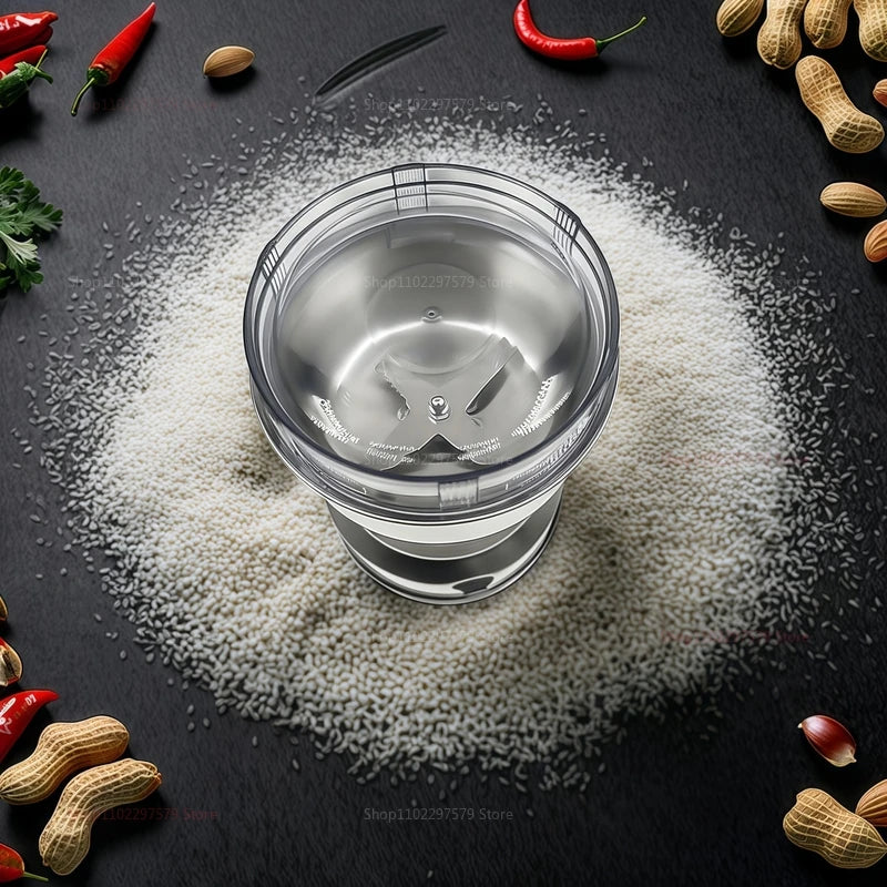 Electric Coffee Spice Pepper Grain Grinder 4-Blade Mini Portable 300ml Ultra-Fine Food Processor for Kitchen Home Brewing