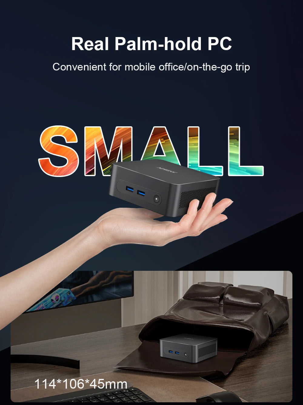 Ninkear N10 Mini PC Intel N100 up to 3.4GHz 16GB 512GB 2.4G+5G WIFI HDMI 2.0*2 Support dual-screen WIindows 11 Desktop computer