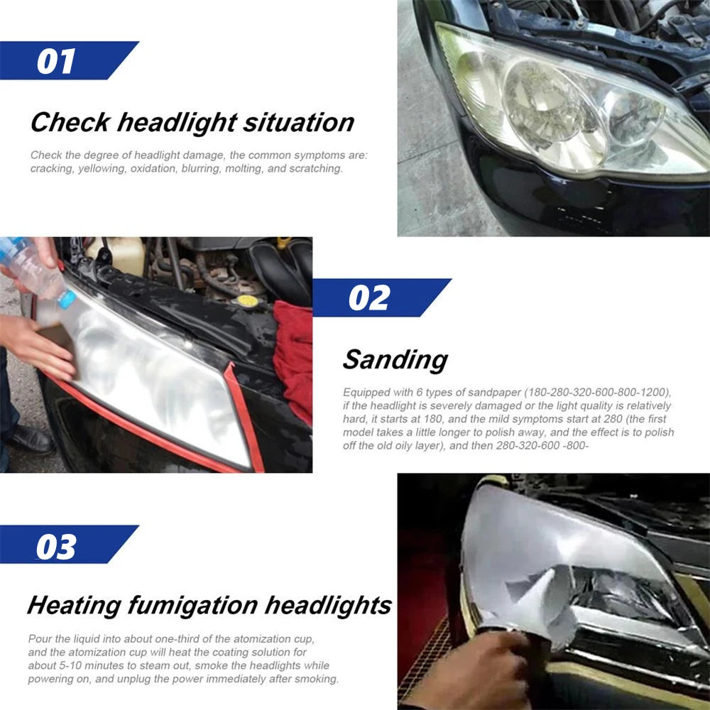 Car Headlamp Repair Tool Novelty Car Headlights Recovery 200Ml Liquid Polymer For Headlights Kit