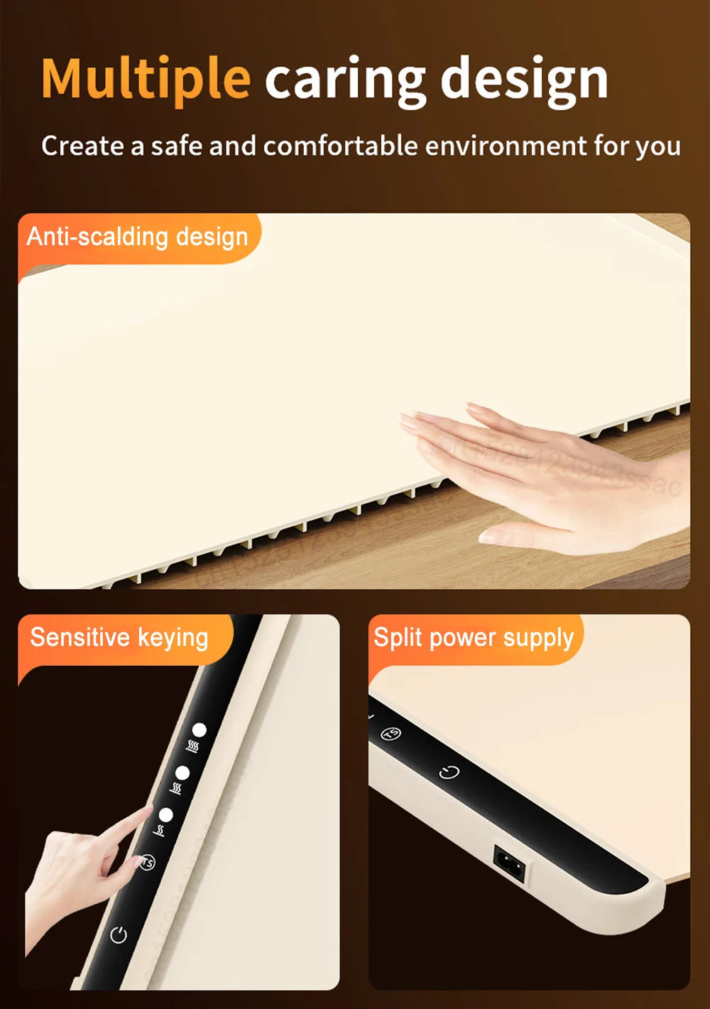 Food Warmer Electric Warming Tray Foldable Food Warmer Plate Fast Heating Electric Food  Warming Pad Portable Food Warming Mat