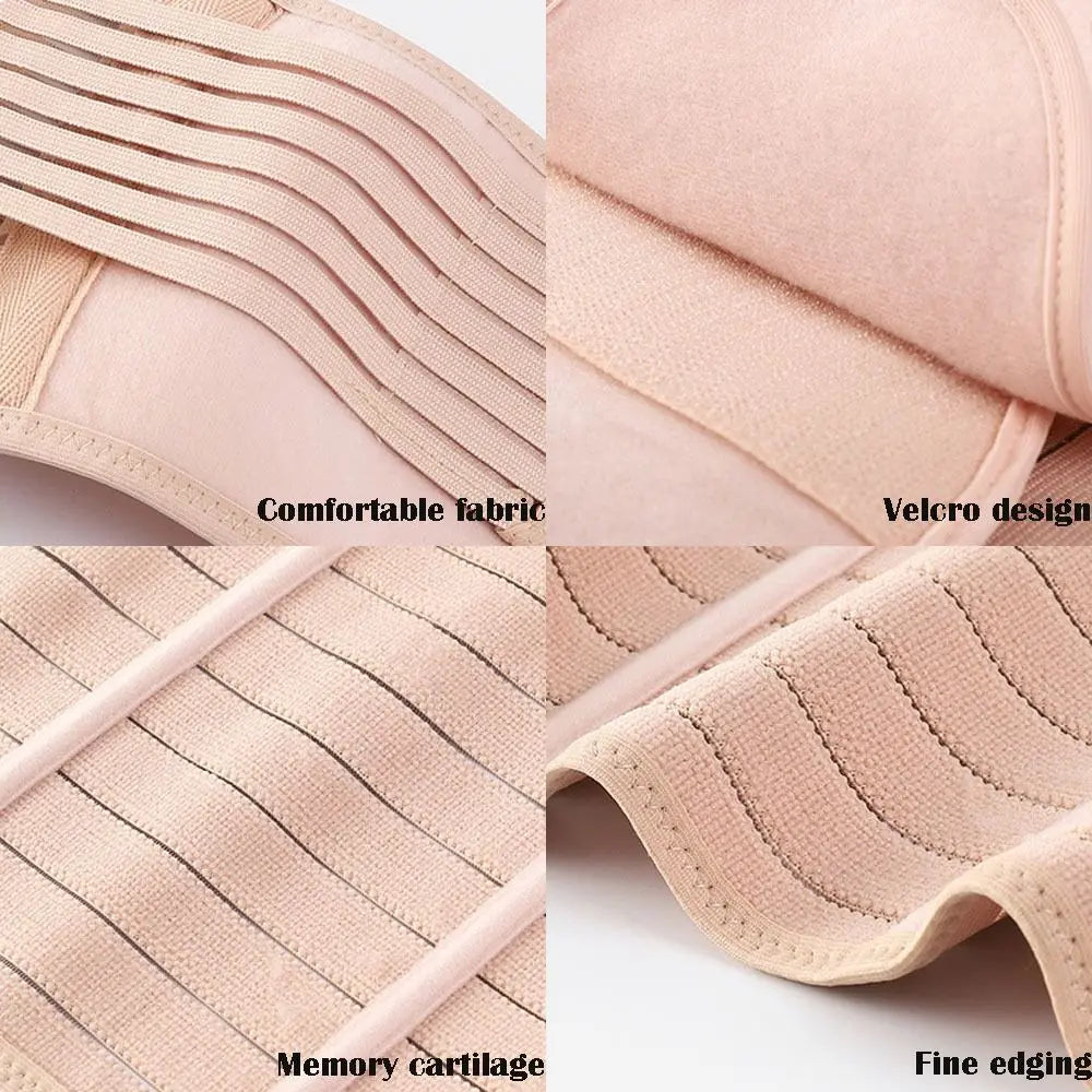 Memory Soft Rubber Bone Corset Postpartum Breathable High Fit Belly Band Adjustable Pregnant Tummy Belly Belt Wrap for Women