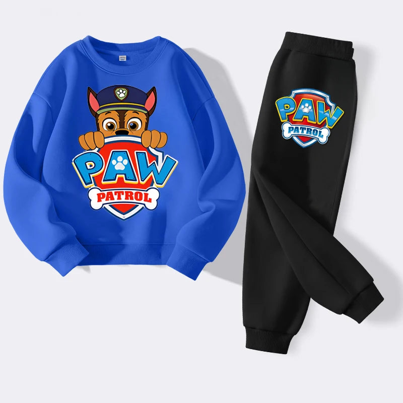 PAW Patrol Cartoon Printed Boys Sweatshirts Sets Children's Casual Pullovers Pants 2 Piece Kids Tracksuits Sport Suits