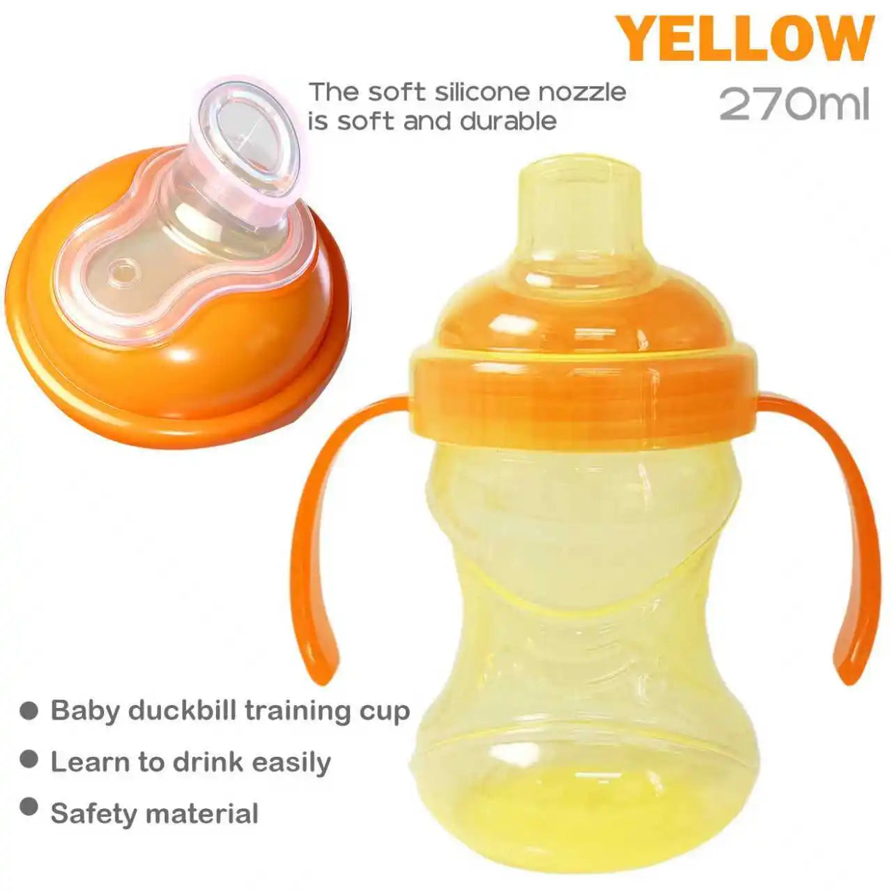 270ml children learn to drink cup anti bucking duck mouth cup baby more than one year old direct drinking milk cup