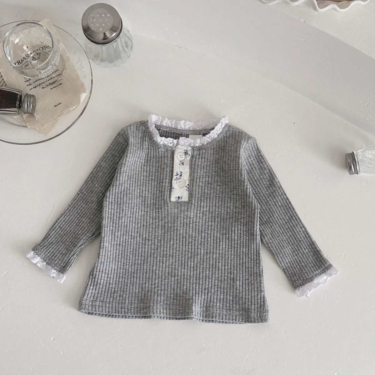 Autumn Fashion Newborn Baby Girls Clothes Comfort Solid Color Lace Long Sleeves Trendy Breathable Kids Girl Korean Style