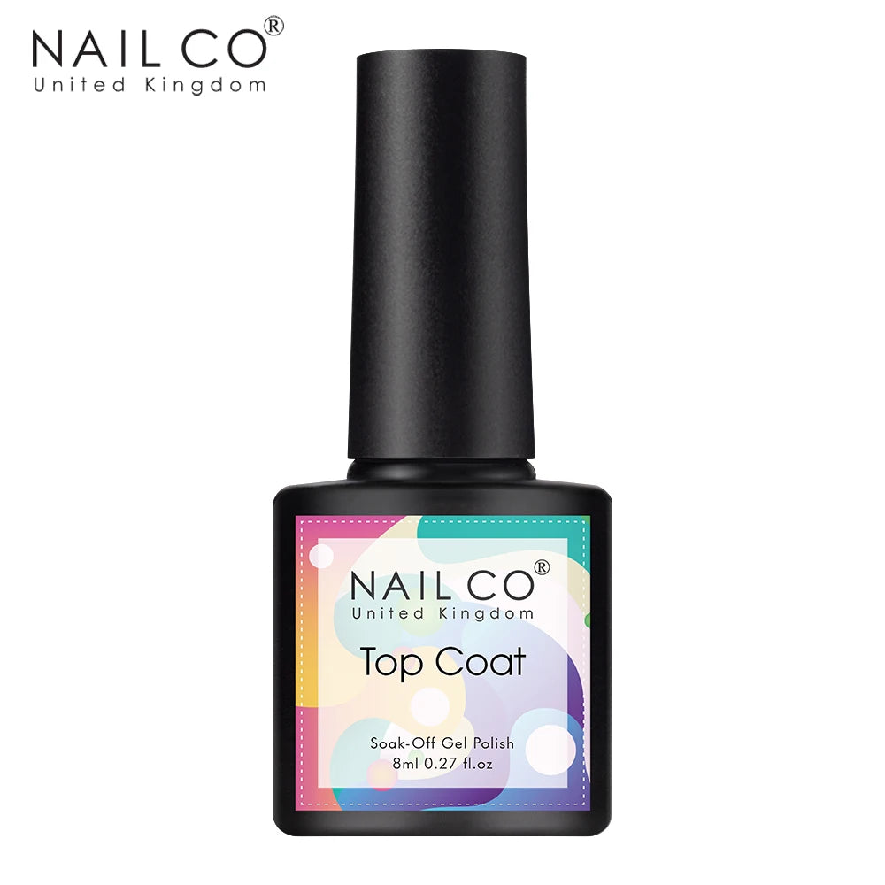 NAILCO Vernis Semi Permanent UV Gel Nail Polish Black White Color Nails Art Manicure TOP BASE Varnish Hybrid Nail Professionals